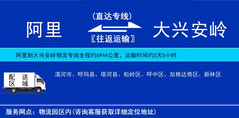 阿里到大興安嶺物流專線