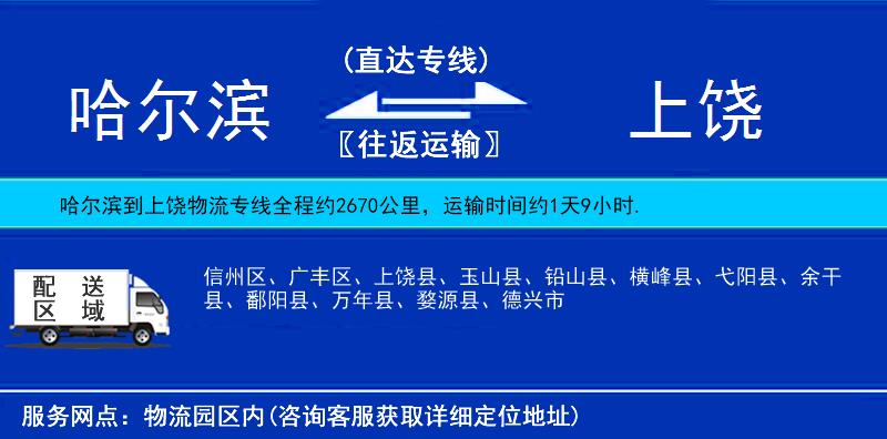 哈爾濱到上饒物流專線