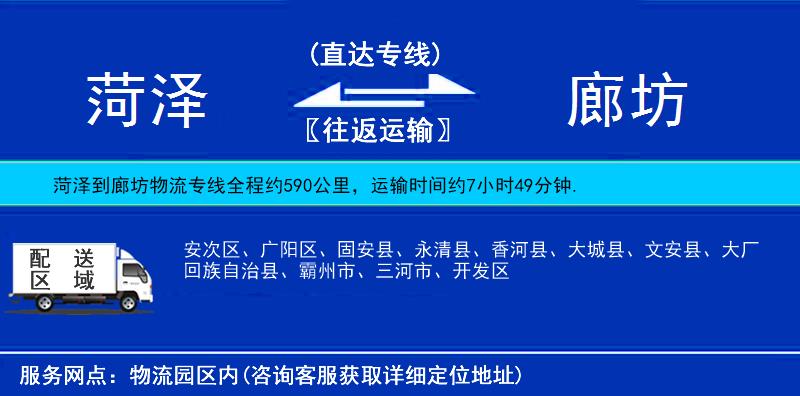 菏澤到廊坊物流專線