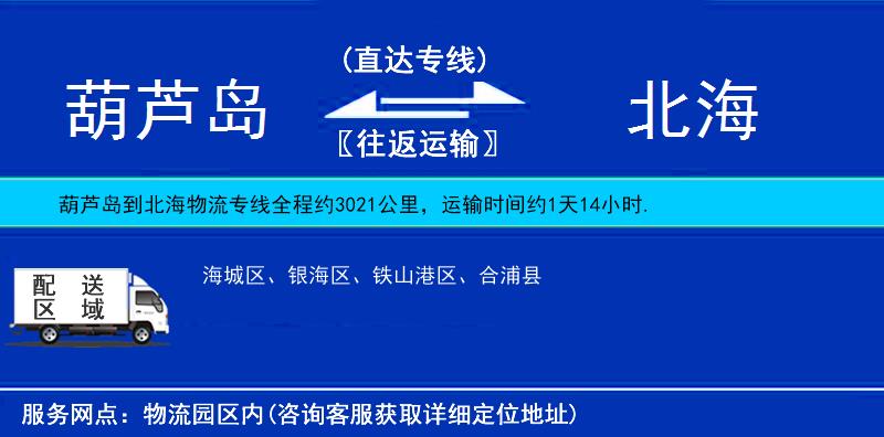 葫蘆島到北海物流專線