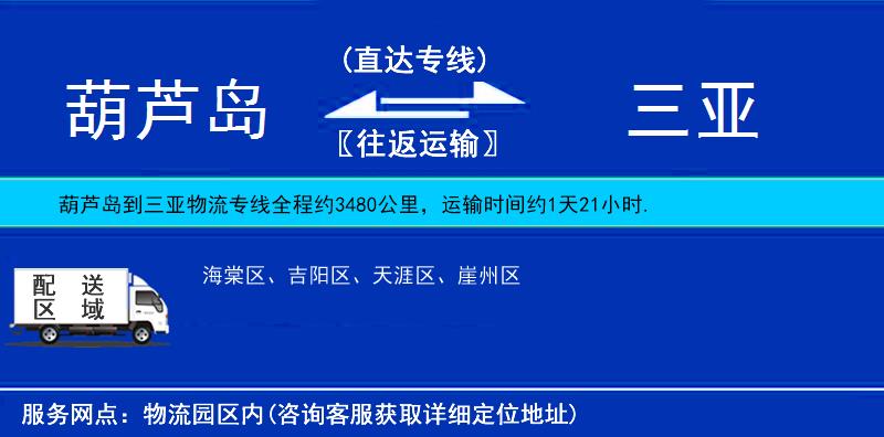 葫蘆島到三亞物流專(zhuān)線