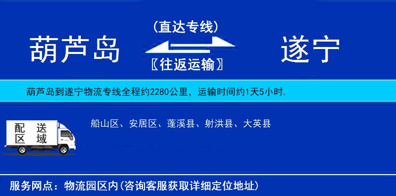 葫蘆島到遂寧貨運(yùn)專線