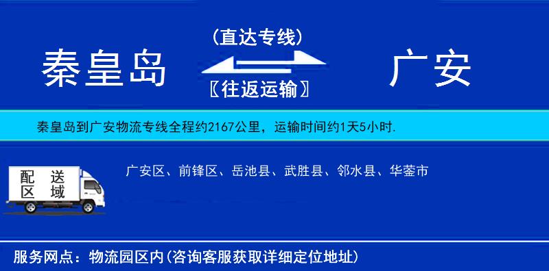 秦皇島到廣安貨運專線