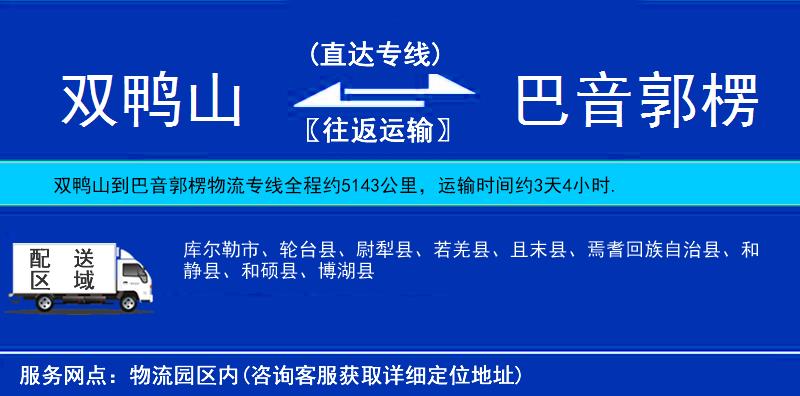 雙鴨山到巴音郭楞物流專線