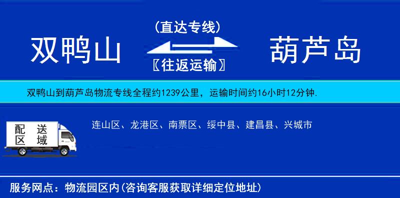 雙鴨山到葫蘆島物流專線