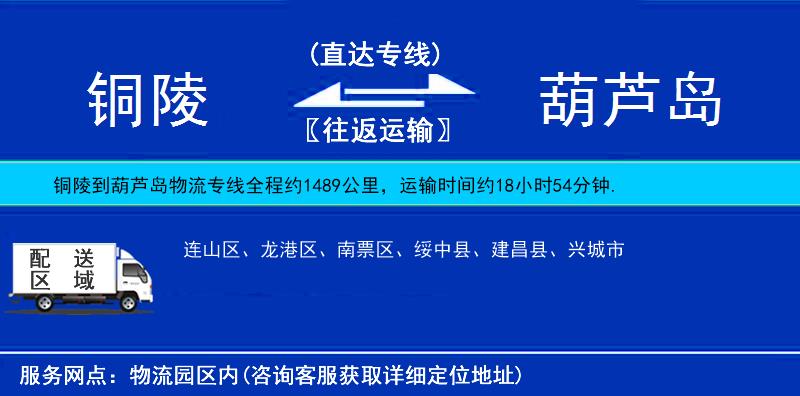 銅陵到葫蘆島物流專(zhuān)線(xiàn)