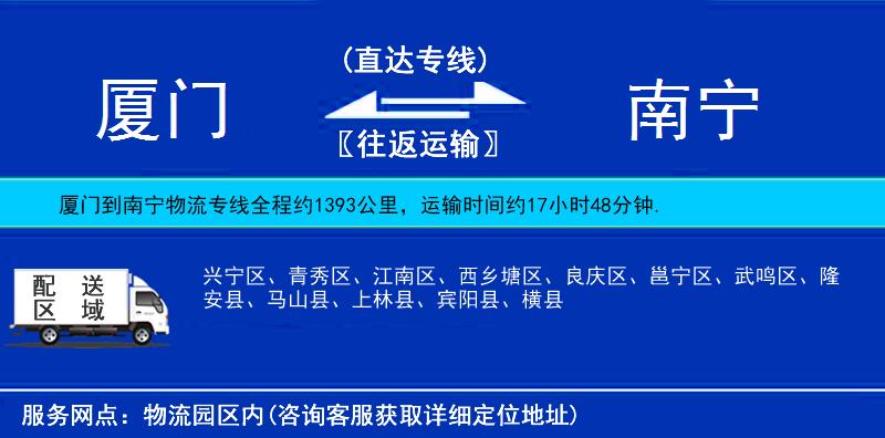 廈門到南寧物流專線