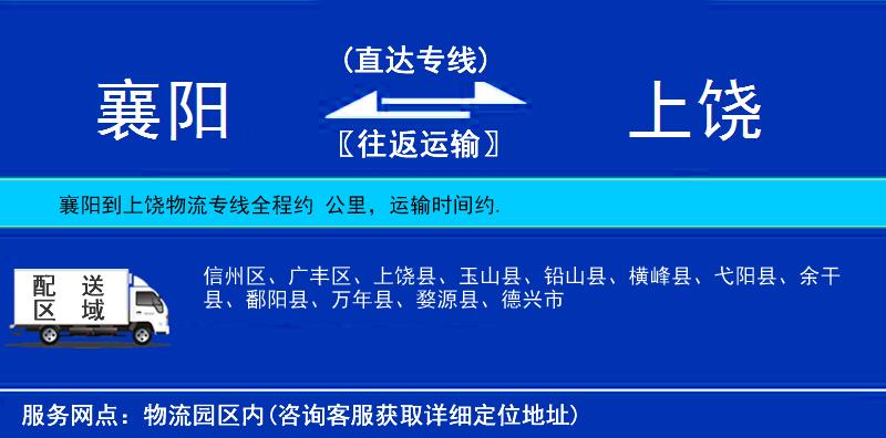 襄陽到上饒物流專線