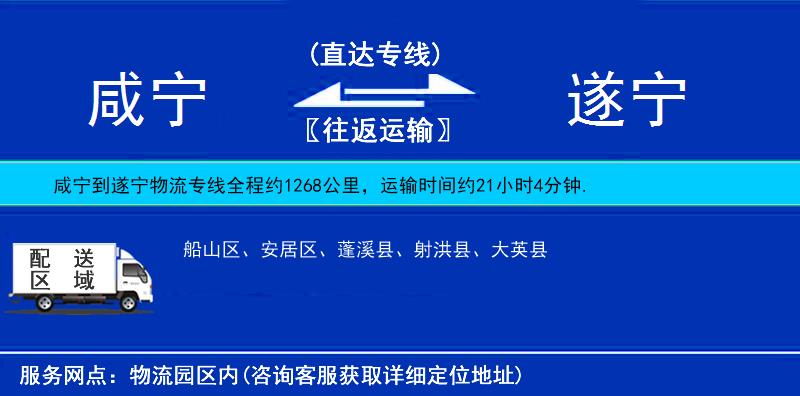 咸寧到遂寧物流專線
