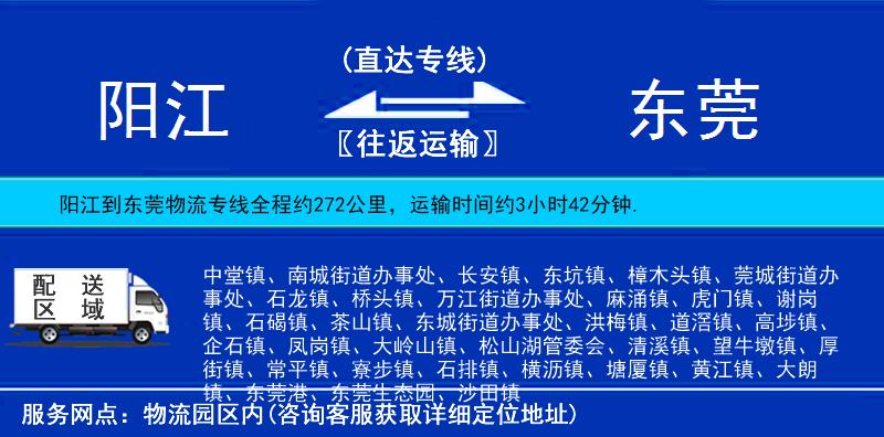 陽江到東莞物流專線