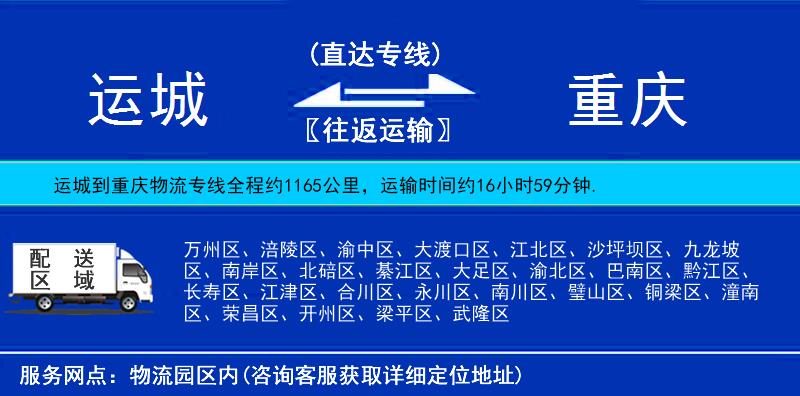 運(yùn)城到重慶物流專線