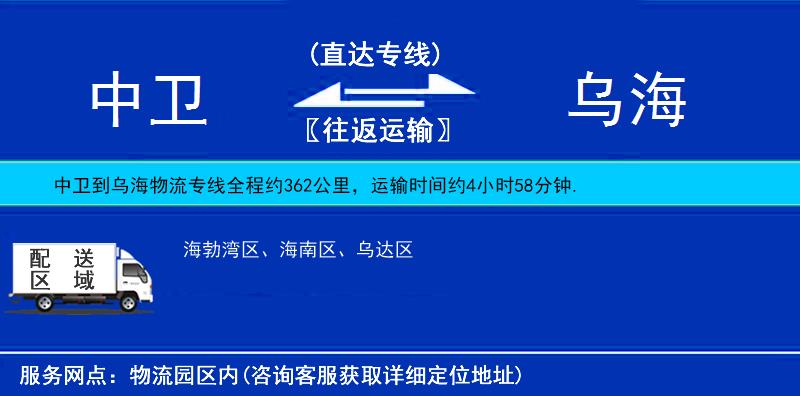 中衛(wèi)到烏海物流專線